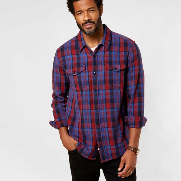NWOT Outerknown Blanket Shirt Night Arcadia Plaid
